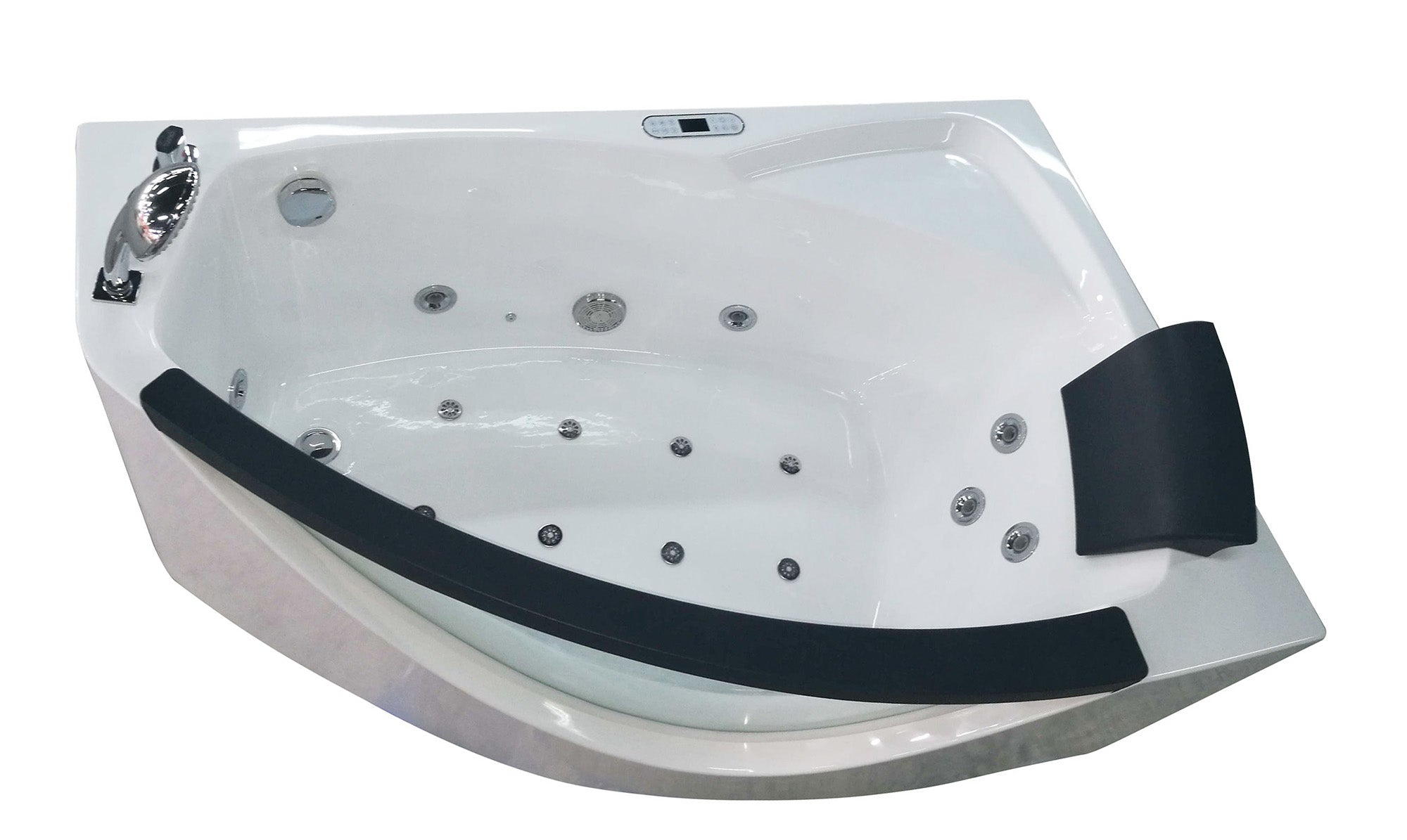 Eago 59" Acrylic Corner Neo-angle Round Bathtub, White, AM198ETL-L