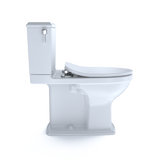 TOTO Connelly Two-Piece Elongated Dual Flush 1.28 and 0.9 GPF Toilet with CEFIONTECT, WASHLET+ Ready, Cotton White, Vitreous China, MS494234CEMFG#01