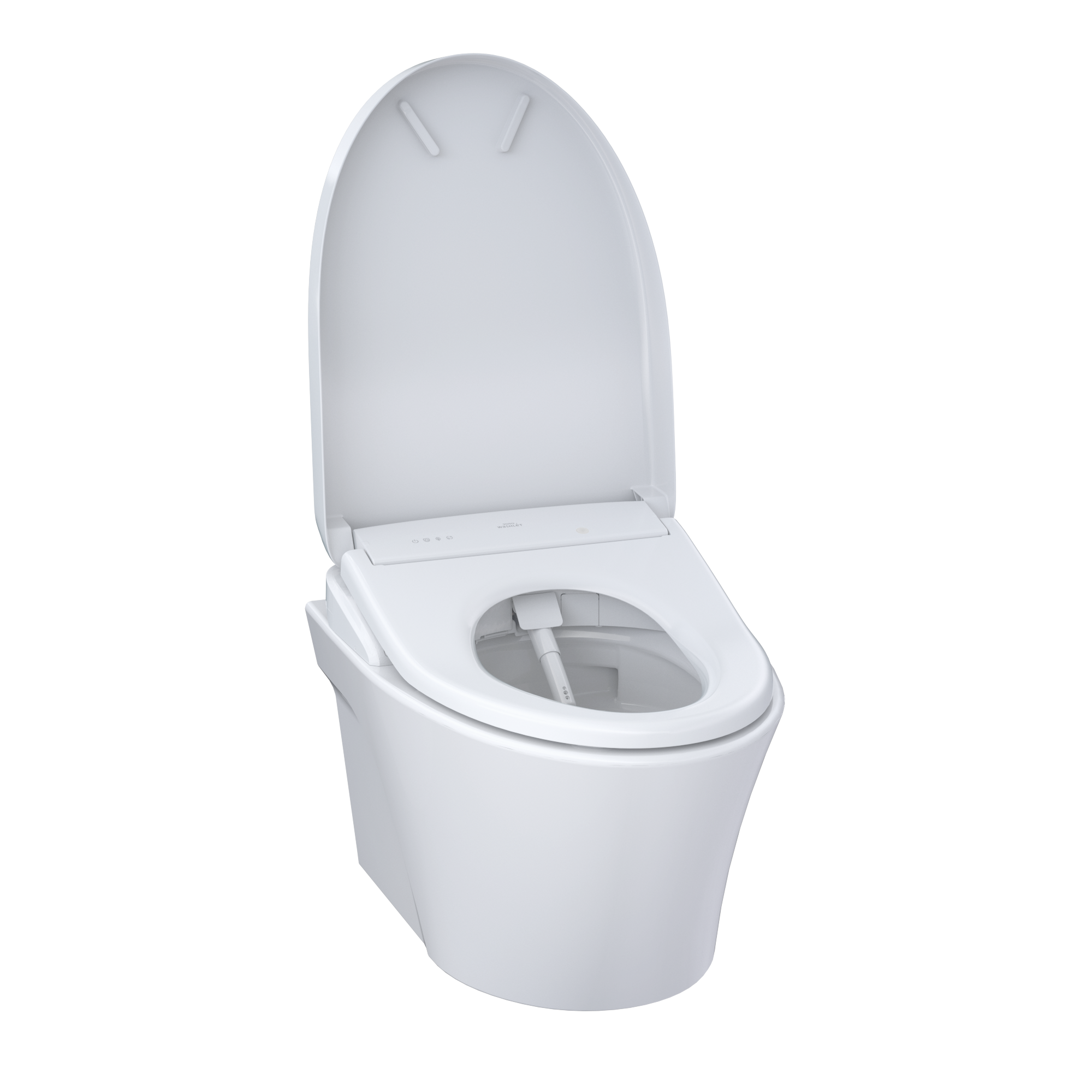 TOTO WASHLET+ AP Wall-Hung Elongated Toilet with S7A Contemporary Bidet Seat and DuoFit In-Wall 0.9 and 1.28 GPF Auto Dual-Flush Tank System, Matte Silver, Vitreous China|Plastic, CWT4264736CMFGA#MS