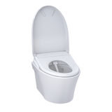 TOTO WASHLET+ AP Wall-Hung Elongated Toilet with S7A Contemporary Bidet Seat and DuoFit In-Wall 0.9 and 1.28 GPF Auto Dual-Flush Tank System, Matte Silver, Vitreous China|Plastic, CWT4264736CMFGA#MS