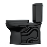 TOTO Drake II Two-Piece Elongated 1.28 GPF Universal Height Toilet with SS124 SoftClose Seat, WASHLET+ Ready, Ebony, Vitreous China|Plastic, MS454124CEF#51