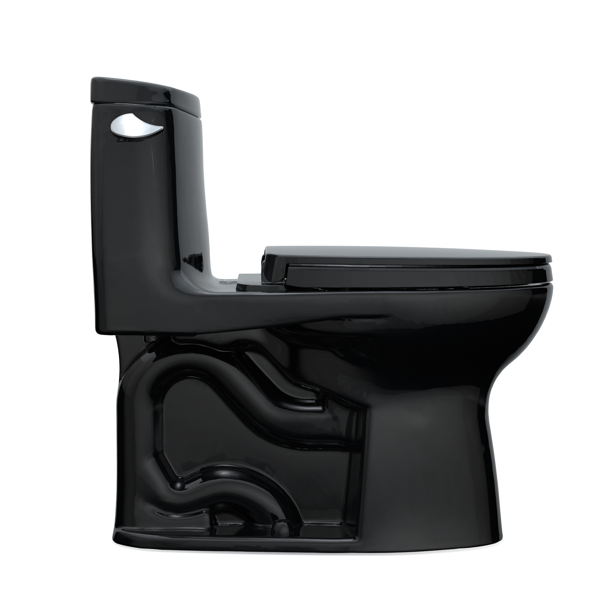 TOTO UltraMax II One-Piece Elongated 1.28 GPF Universal Height Toilet with SS124 SoftClose Seat, WASHLET+ Ready, Ebony, Vitreous China|Plastic, MS604124CEF#51