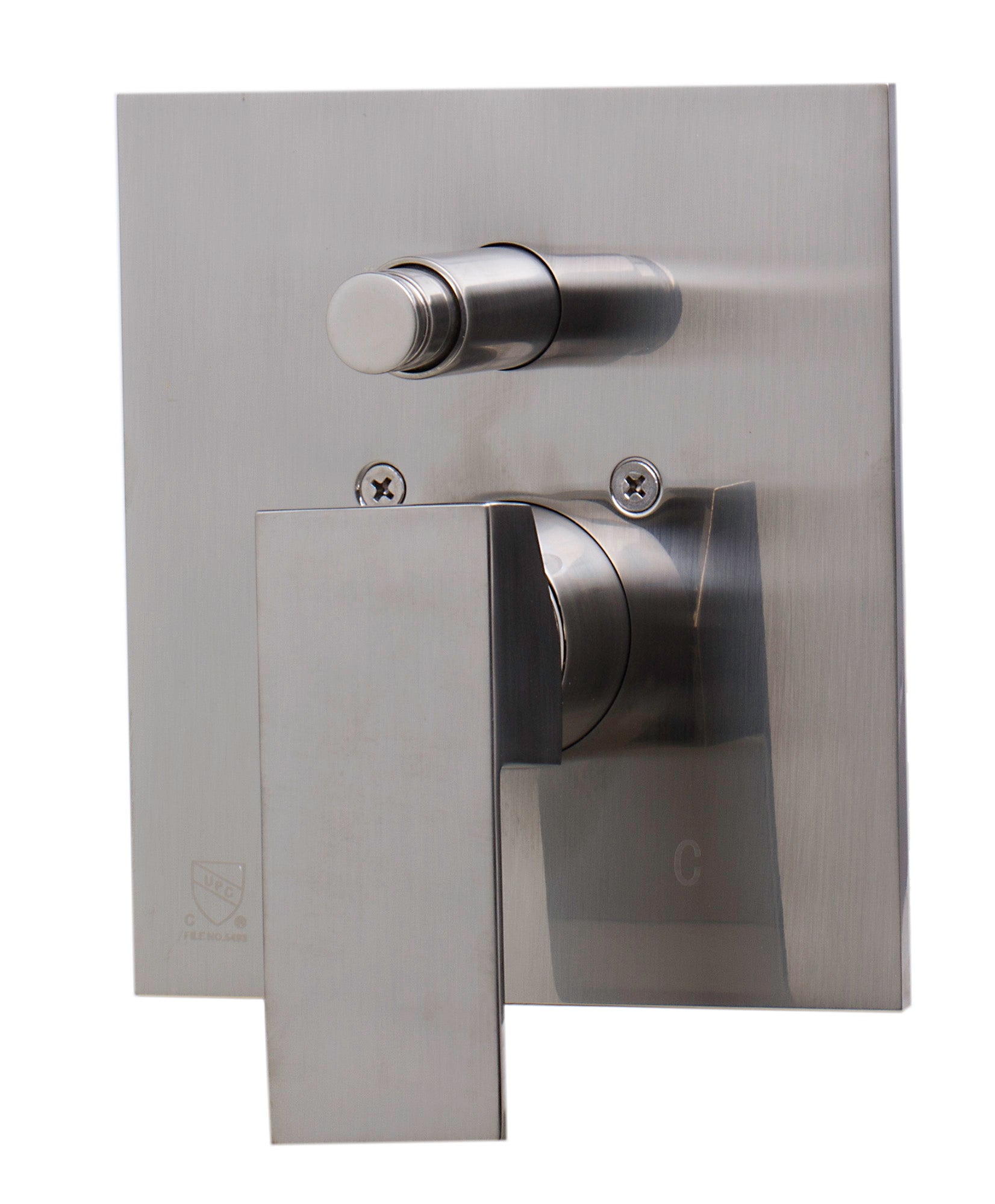 ALFI brand AB5601-BN Brushed Nickel Shower Valve Mixer with Square Lever Handle and Diverter, Brass