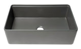 ALFI brand 33" Fireclay Workstation Farmhouse Step Rim Sink with Accessories, Gray Matte, No Faucet Hole, ABFS3320S-GM