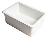 ALFI brand 27" Under Mount Fireclay Kitchen Sink, White, No Faucet Hole, ABF2718UD-W