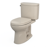 TOTO Drake II Two-Piece Elongated 1.28 GPF Universal Height Toilet with CEFIONTECT and SS124 SoftClose Seat, WASHLET+ Ready, Bone, Vitreous China|Plastic, MS454124CEFG#03