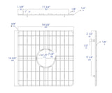 ALFI brand Grey, ABGR18S Square Stainless Steel Grid for ABF1818S