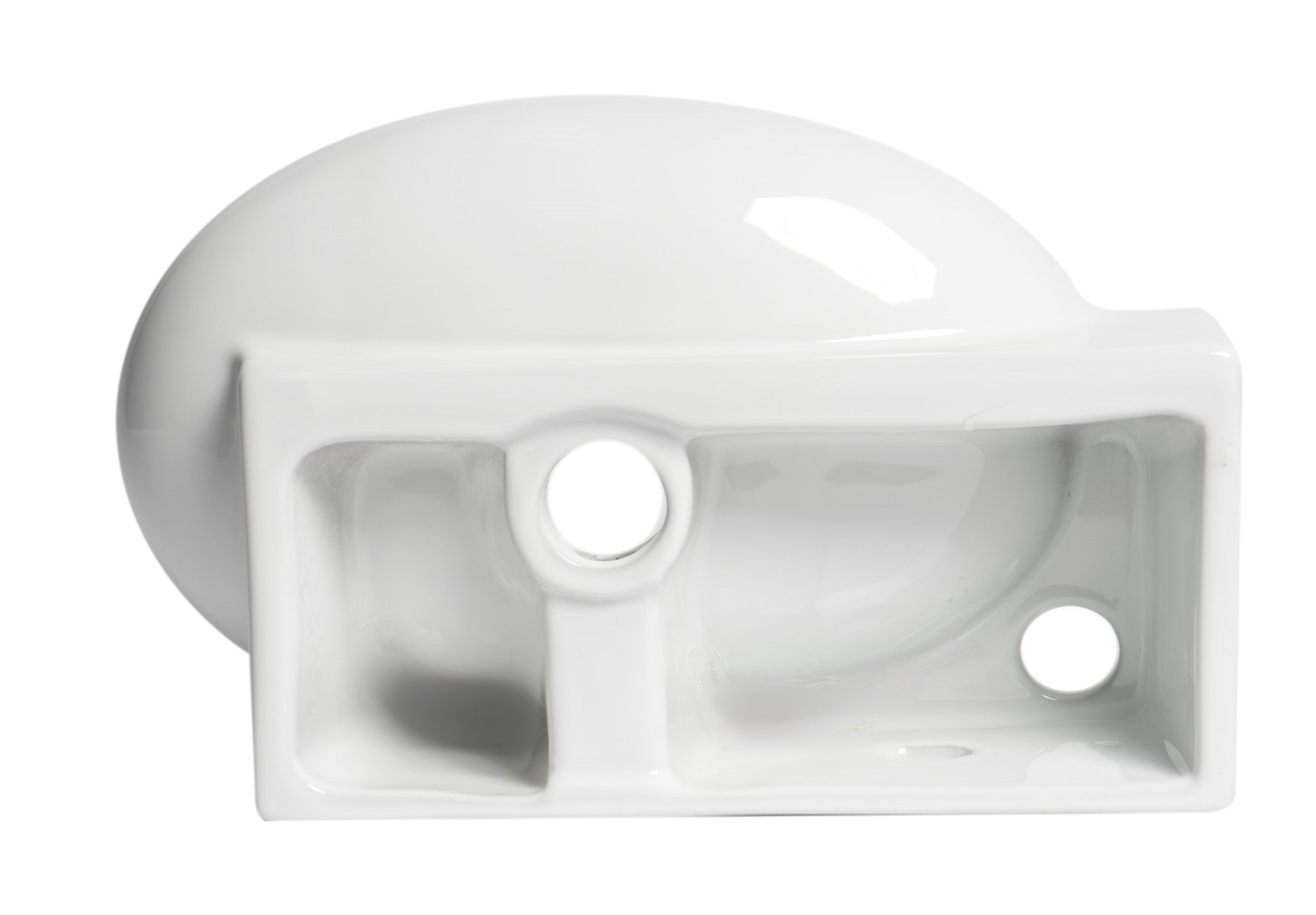 ALFI brand 16.75" x 10.38" Oval Wall Mount Porcelain Bathroom Sink, White, 1 Faucet Hole, ABC117