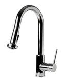 ALFI brand 1.66 GPM Lever Gooseneck Spout Touchless Kitchen Faucet, Modern, Gray, Pull Down, Polished Chrome, ABKF3262-PC