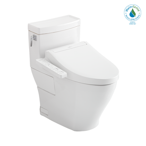 Alternate Image for TOTOWASHLET+ Aimes One-Piece Elongated 1.28 GPF Toilet and WASHLET C2 Bidet Seat, Cotton White, Vitreous China|Plastic, MW6263074CEFG#01