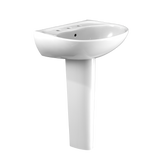 TOTO Supreme Oval Basin Pedestal Bathroom Sink with CEFIONTECT for 8 Inch Center Faucets, Cotton White, Vitreous China, LPT241.8G#01