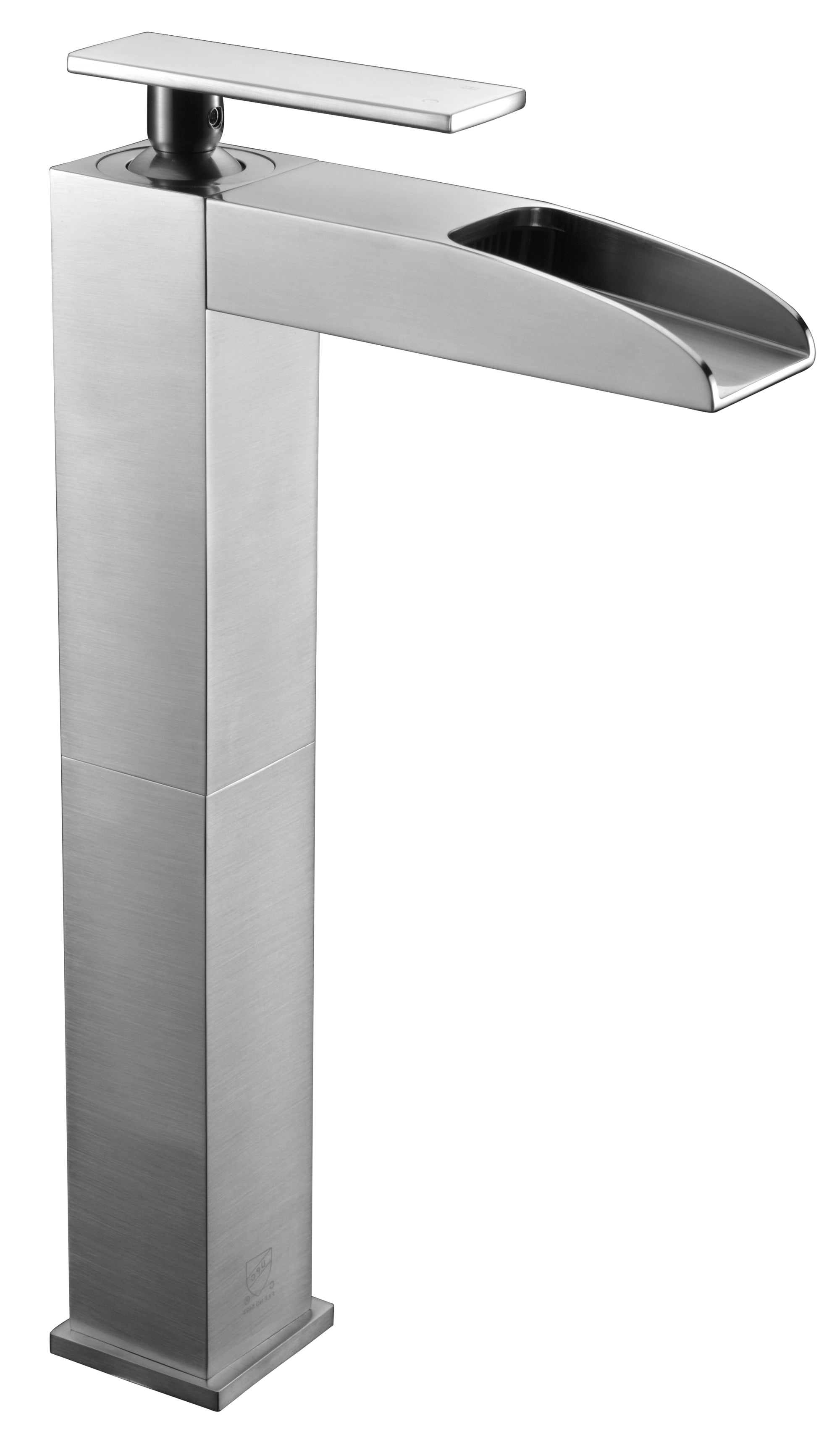 ALFI Brushed Nickel Single Hole Tall Waterfall Bathroom Faucet, AB1597-BN