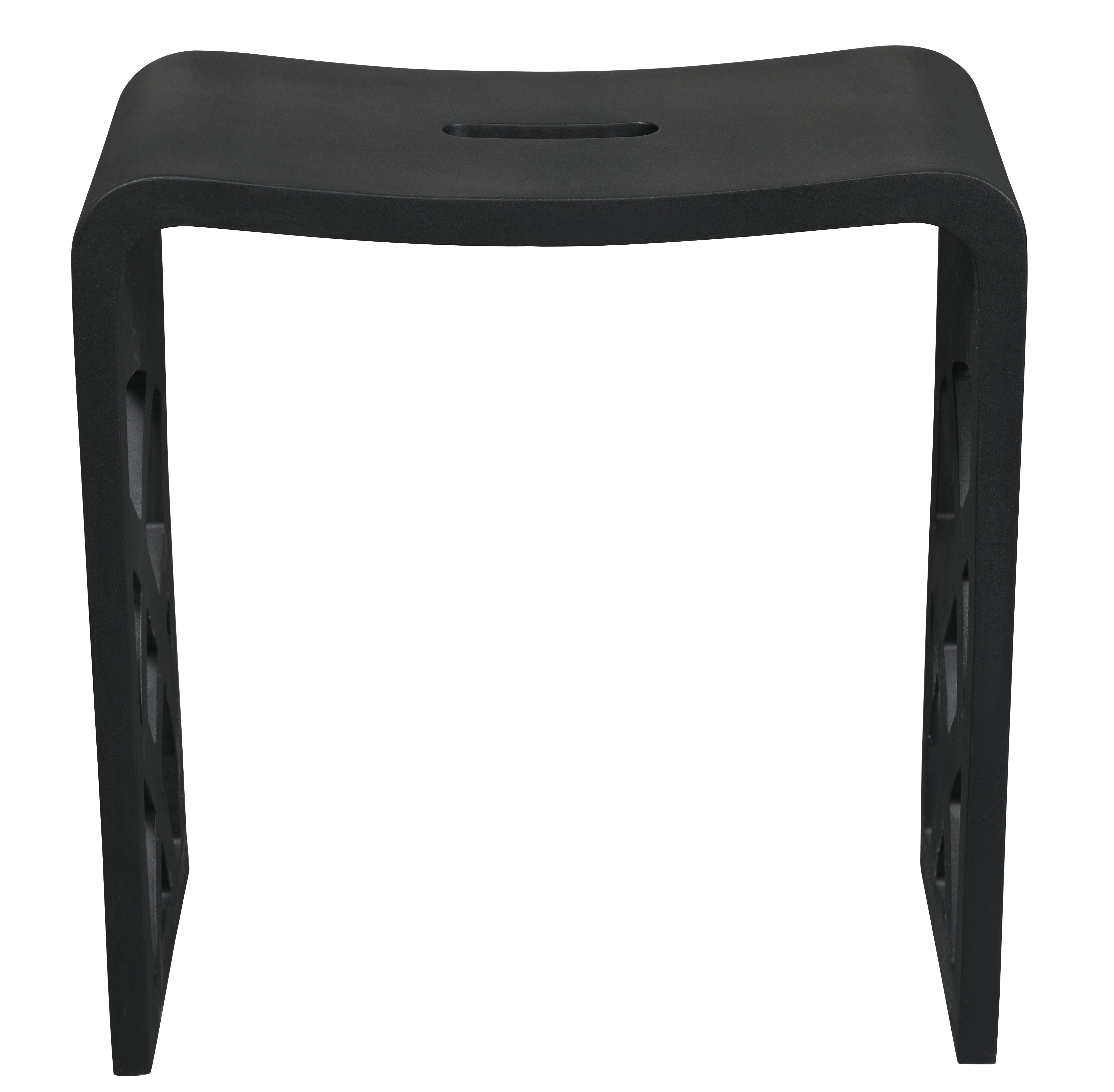ALFI brand ABST88BM Black Matte Solid Surface Resin Bathroom / Shower Stool