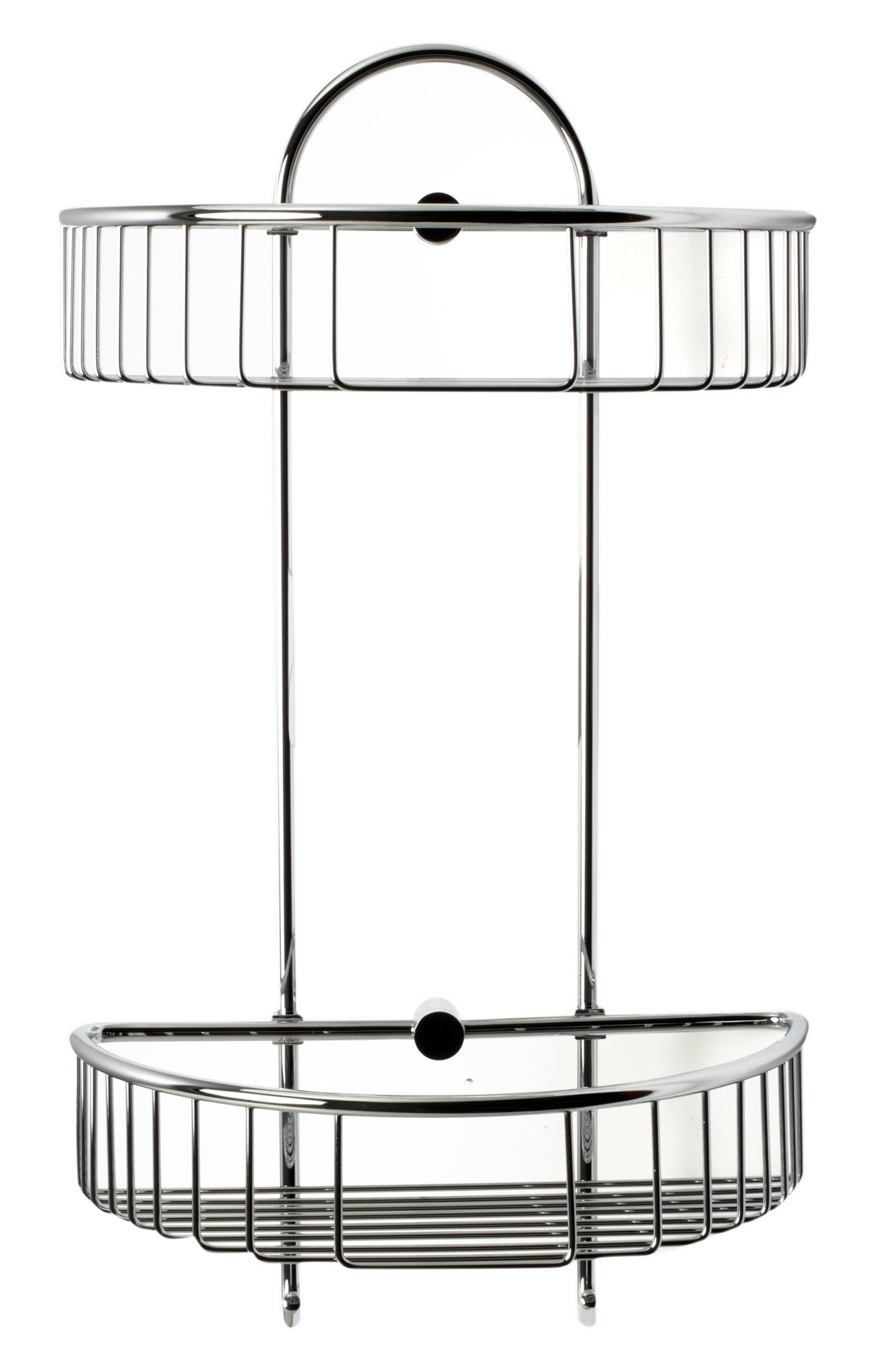 ALFI brand AB9534 Polished Chrome Wall Mounted Double Basket Shower Shelf Bathroom Accessory, Brass, Grey