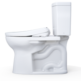 TOTO WASHLET+ Drake II 1G Two-Piece Elongated 1.0 GPF Toilet with Auto Flush WASHLET+ S7 Contemporary Bidet Seat, Cotton White, Vitreous China|Plastic, MW4544726CUFGA#01