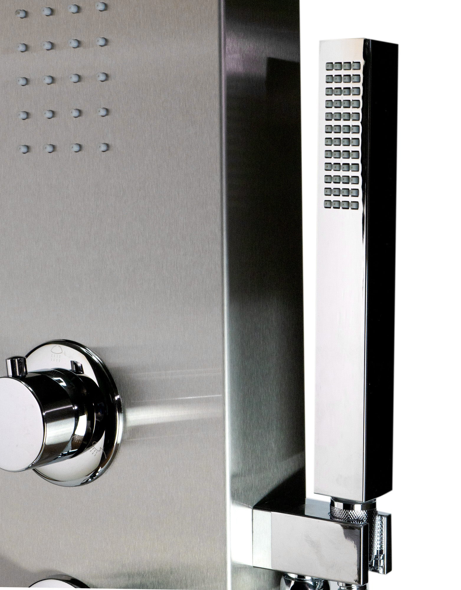 ALFI brand ABSP20 Modern Stainless Steel Shower Panel with 2 Body Sprays, Grey