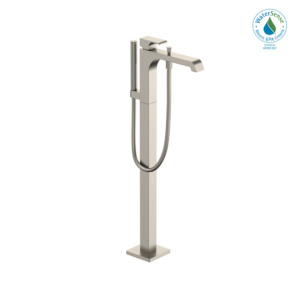 TOTO GC Single-Handle Free Standing Tub Filler with Handshower, Brushed Nickel, Brass, TBG08306U#BN