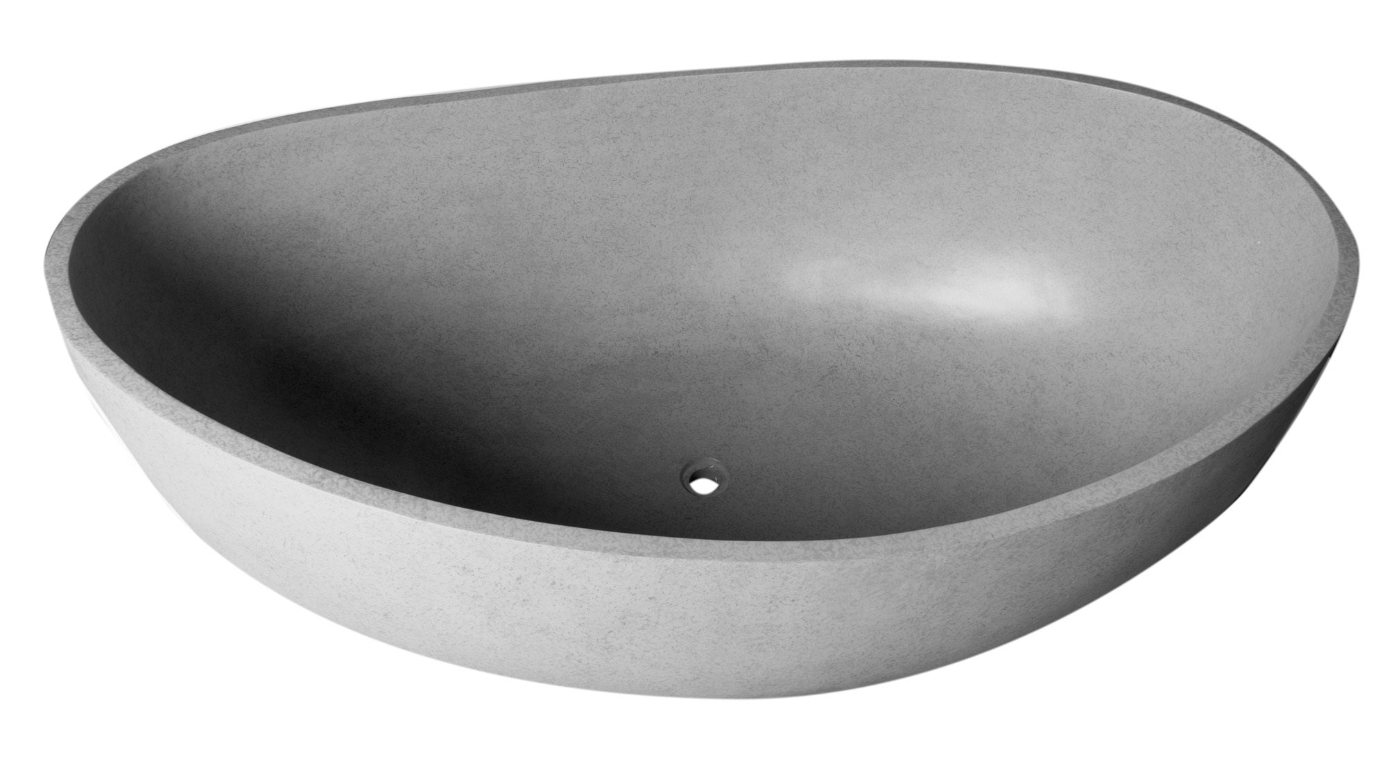ALFI brand 63" Concrete Free Standing Oval Bathtub, Gray Matte, ABCO63TUB
