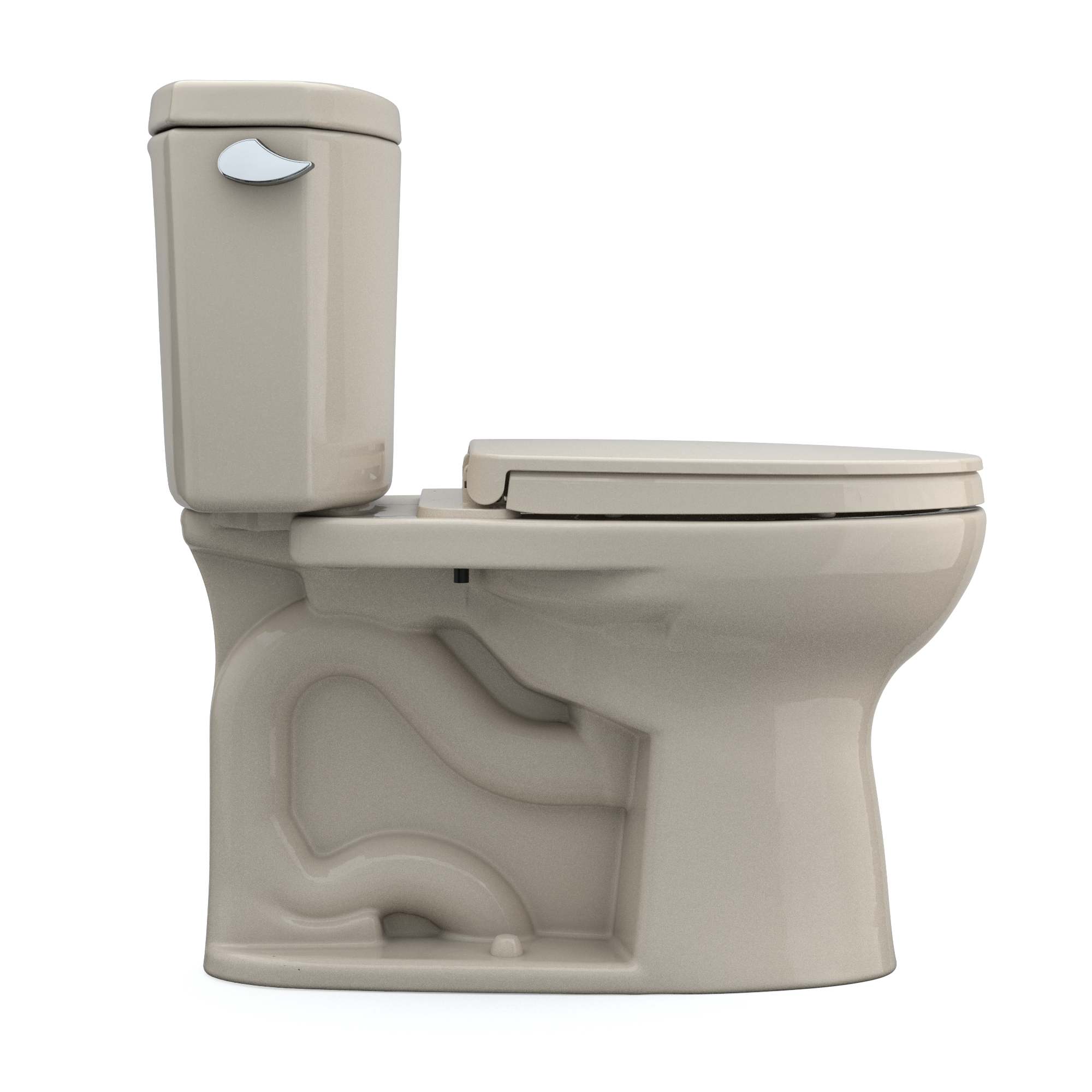 TOTO Drake II Two-Piece Elongated 1.28 GPF Universal Height Toilet with CEFIONTECT and SS124 SoftClose Seat, WASHLET+ Ready, Bone, Vitreous China|Plastic, MS454124CEFG#03