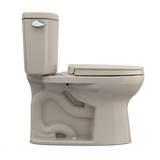 TOTO Drake II Two-Piece Elongated 1.28 GPF Universal Height Toilet with CEFIONTECT and SS124 SoftClose Seat, WASHLET+ Ready, Bone, Vitreous China|Plastic, MS454124CEFG#03