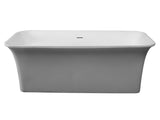 ALFI brand 67" Solid Surface Smooth Resin Free Standing Rectangle Soaking Bathtub, White Matte, AB9942