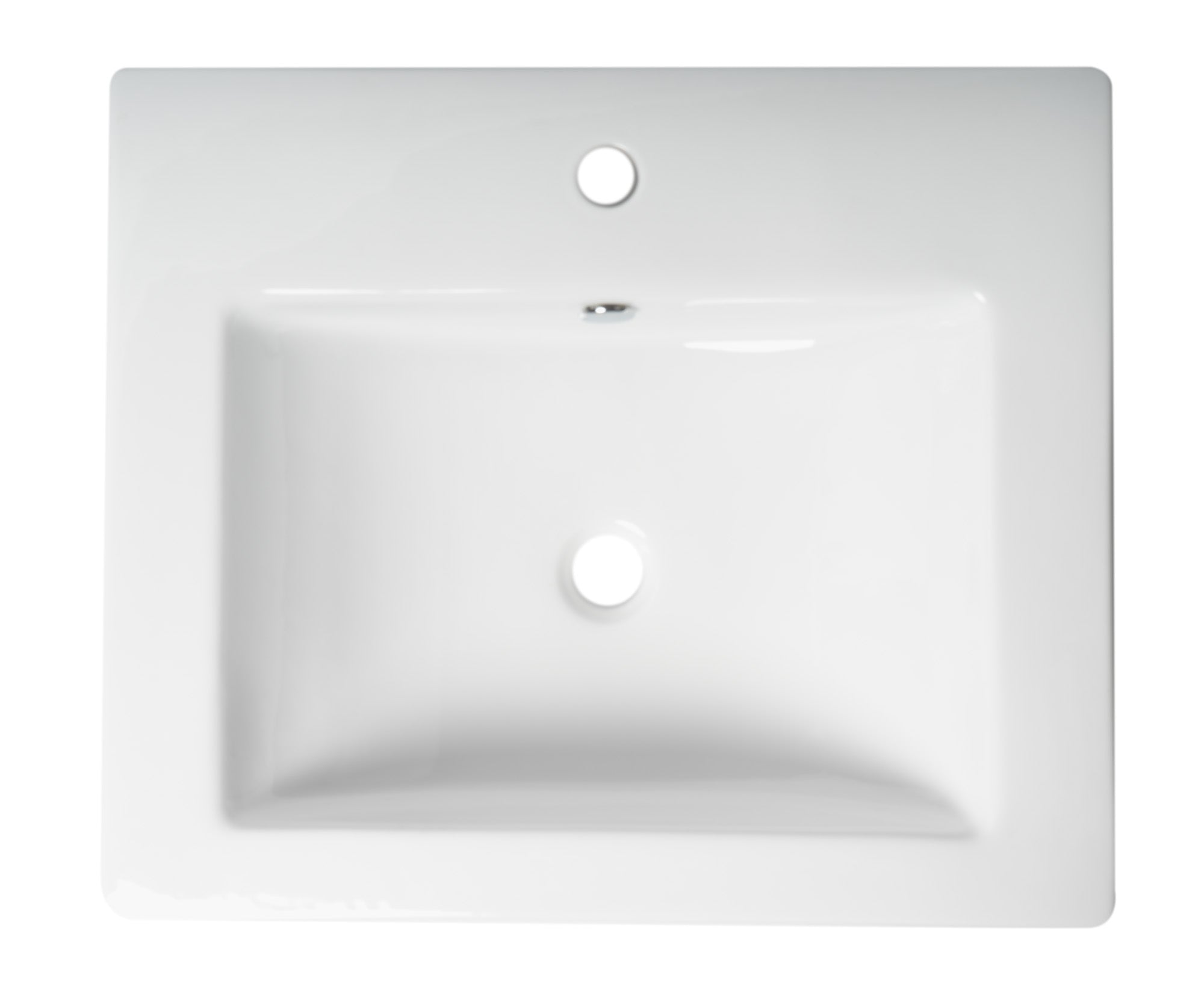 ALFI brand 23.63" x 20.13" Rectangle Drop In Porcelain Bathroom Sink, White, 1 Faucet Hole, ABC701
