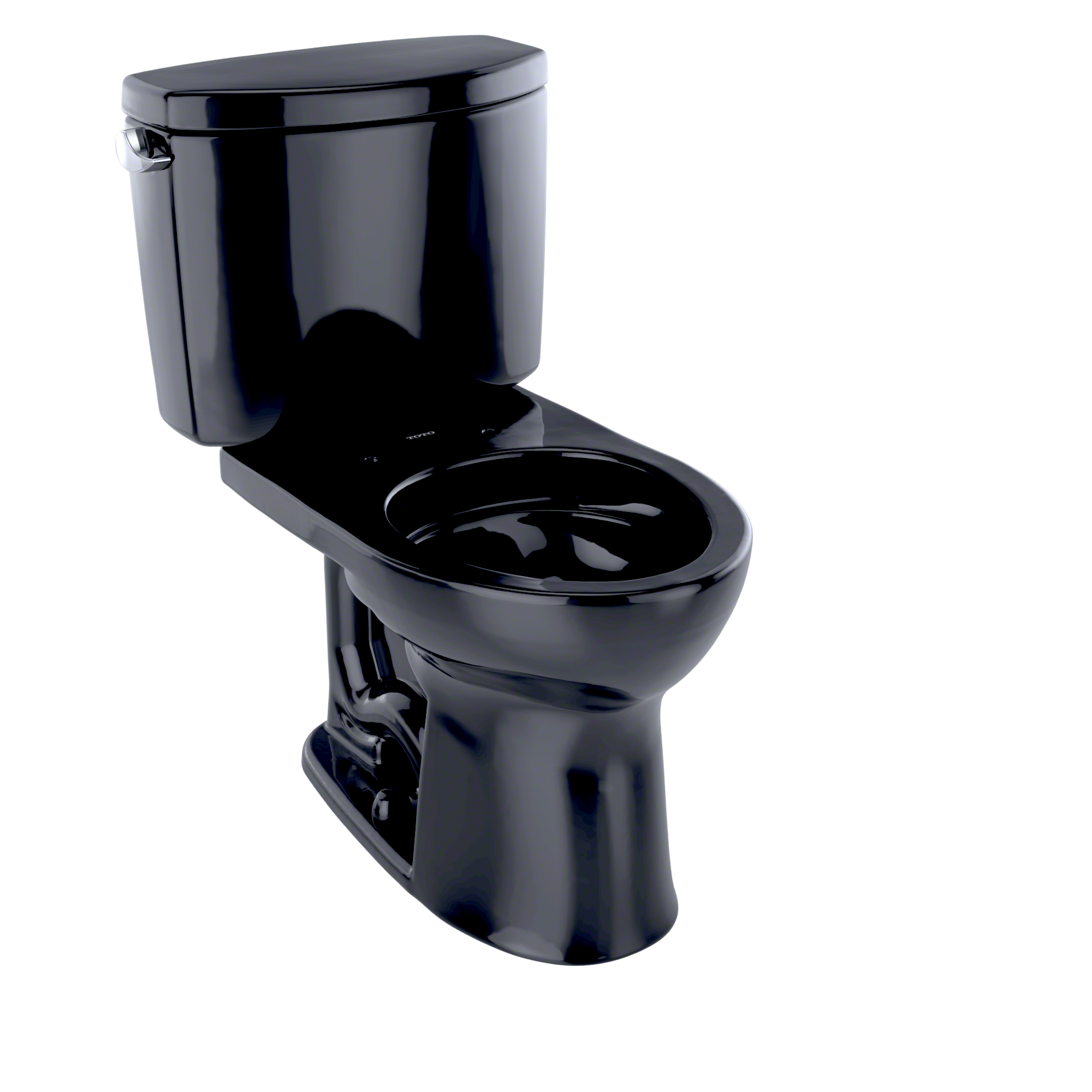 TOTO Drake II Two-Piece Round 1.28 GPF Universal Height Toilet, Ebony, Vitreous China, CST453CEF#51
