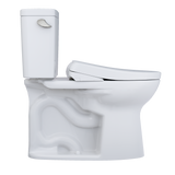 TOTO Drake WASHLET+ Two-Piece Elongated 1.6 GPF TORNADO FLUSH Toilet with S7A Contemporary Bidet Seat, Cotton White, Vitreous China|Plastic, MW7764736CSG#01