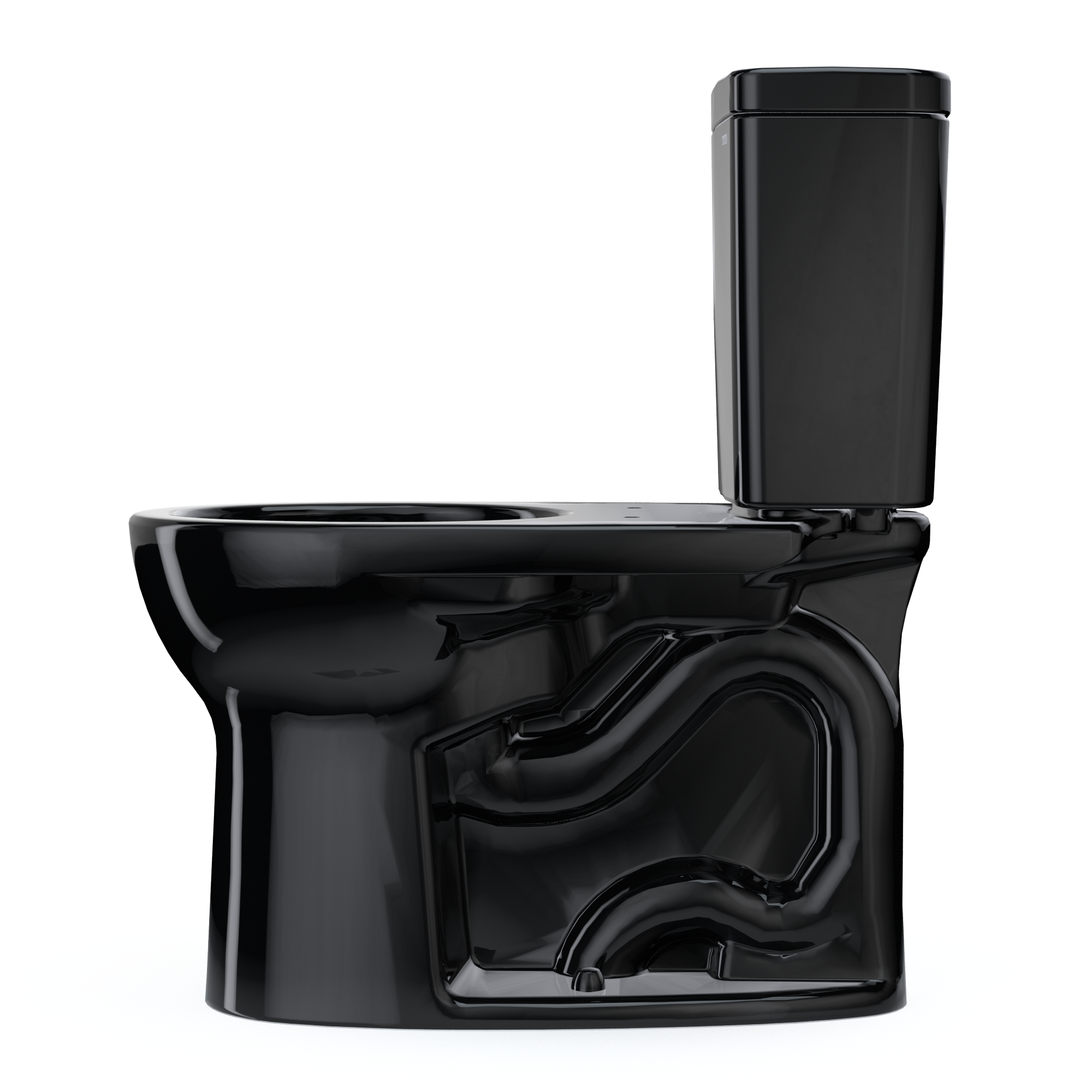 TOTO Drake Two-Piece Round 1.28 GPF Universal Height TORNADO FLUSH Toilet with CEFIONTECT, Ebony, Vitreous China, CST775CEF#51