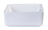 Eago 15" x 15" Square Above Mount Porcelain Bathroom Sink, White, No Faucet Hole, BA130