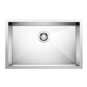 Alternate Image for Blanco Quatrus 28" Undermount Stainless Steel Kitchen Sink, Satin Polish, 18 Gauge, No Faucet Hole, 443048