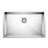 Blanco Quatrus 28" Undermount Stainless Steel Kitchen Sink, Satin Polish, 18 Gauge, No Faucet Hole, 443048