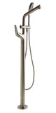 ALFI brand Brass, AB2758-BN Brushed Nickel Floor Mounted Tub Filler + Mixer /w additional Hand Held Shower Head