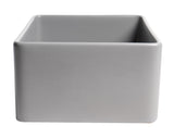 ALFI brand 24" Fireclay Farmhouse Sink, Gray Matte, No Faucet Hole, ABF2418-GM