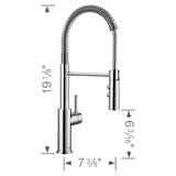 Blanco Catris Semi-Pro Pull-Down Dual-Spray Kitchen Faucet, Chrome, 1.5 GPM, Brass, 401917