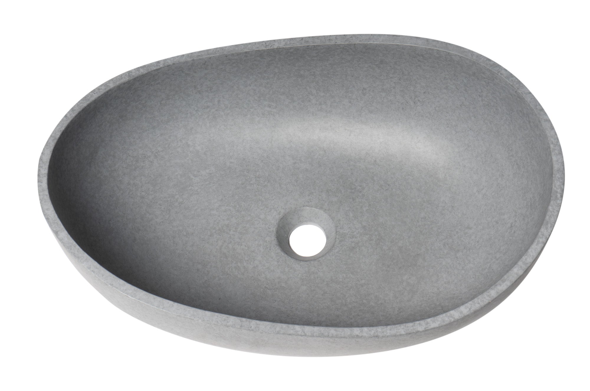 ALFI brand 22.5" x 14.6" Oval Above Mount Concrete Bathroom Sink, Gray Matte, No Faucet Hole, ABCO23O