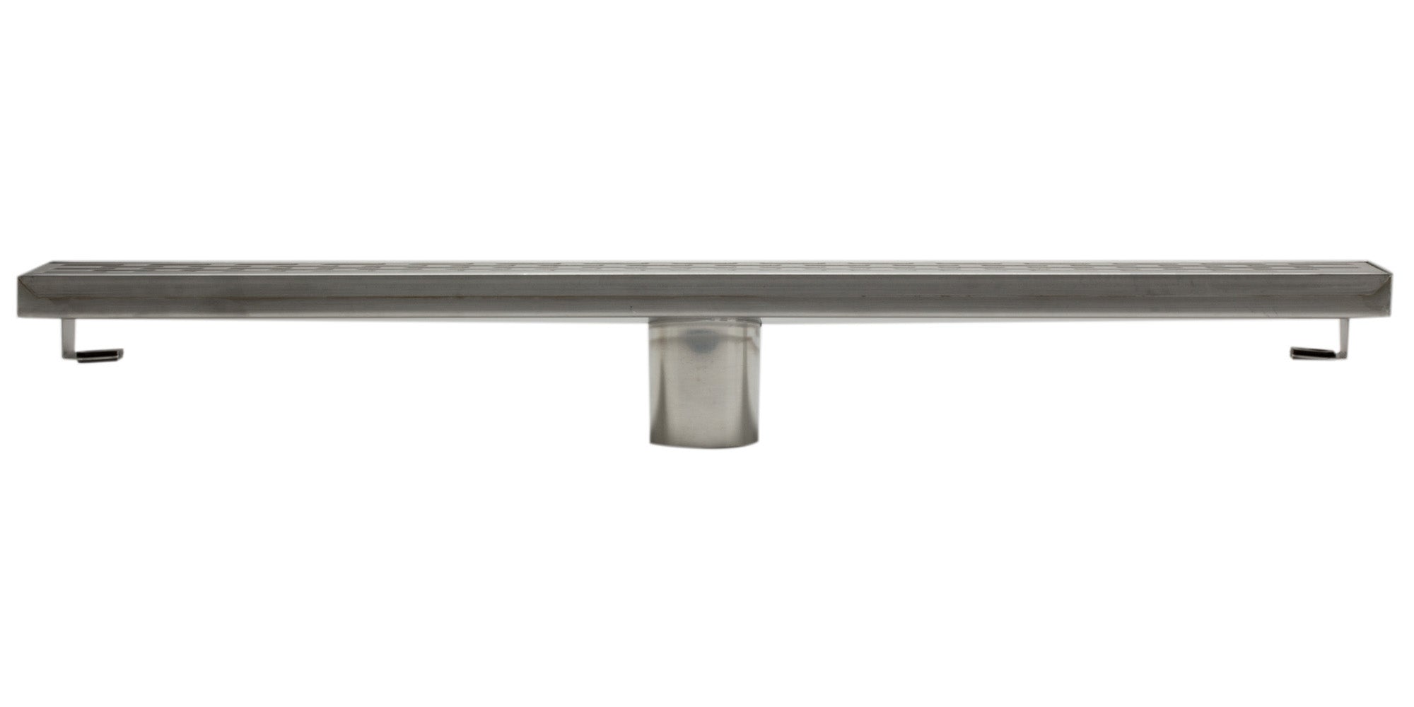 ALFI brand ABLD24C 24" Long Modern Stainless Steel Linear Shower Drain with Groove Holes, ABLD24C-BSS