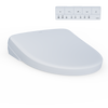 TOTO S7A WASHLET+ Electronic Bidet Toilet Seat with EWATER+ Bowl and Wand Cleaning, Auto Open and Close Contemporary Lid, Elongated, Cotton White, Plastic, SW4736AT40#01