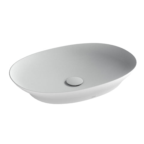 TOTO Kiwami Oval 24 Inch Vessel Bathroom Sink with CEFIONTECT, CLEAN MATTE, Ceramic, LT474MT#CMW