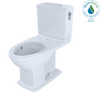 TOTO Connelly Two-Piece Elongated Dual-Max 1.28 and 0.9 GPF Universal Height Toilet with CEFIONTECT and Right Lever, Colonial White, Vitreous China, Cotton White, CST494CEMFRG#01