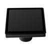 ALFI brand ABSD55B-BM 5" x 5" Black Matte Square Stainless Steel Shower Drain with Solid Cover