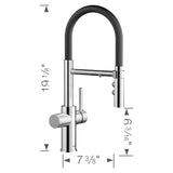 Blanco Catris Flexo Filter-Ready Semi-Pro Pull-Down Dual-Spray Kitchen Faucet, Chrome, 1.5 GPM, Brass, 442990