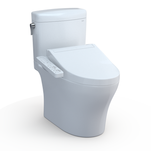Alternate Image for TOTO WASHLET+ Aquia IV Cube Two-Piece Elongated Dual Flush 1.28 and 0.9 GPF Toilet with C2 Bidet Seat, Cotton White, Vitreous China|Plastic, MW4363074CEMFGN#01