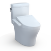 TOTO WASHLET+ Aquia IV Cube Two-Piece Elongated Dual Flush 1.28 and 0.9 GPF Toilet with C2 Bidet Seat, Cotton White, Vitreous China|Plastic, MW4363074CEMFGN#01