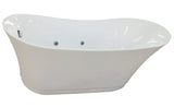 Eago 69" Acrylic Free Standing Oval Air Bubble Bathtub, White, AM2140