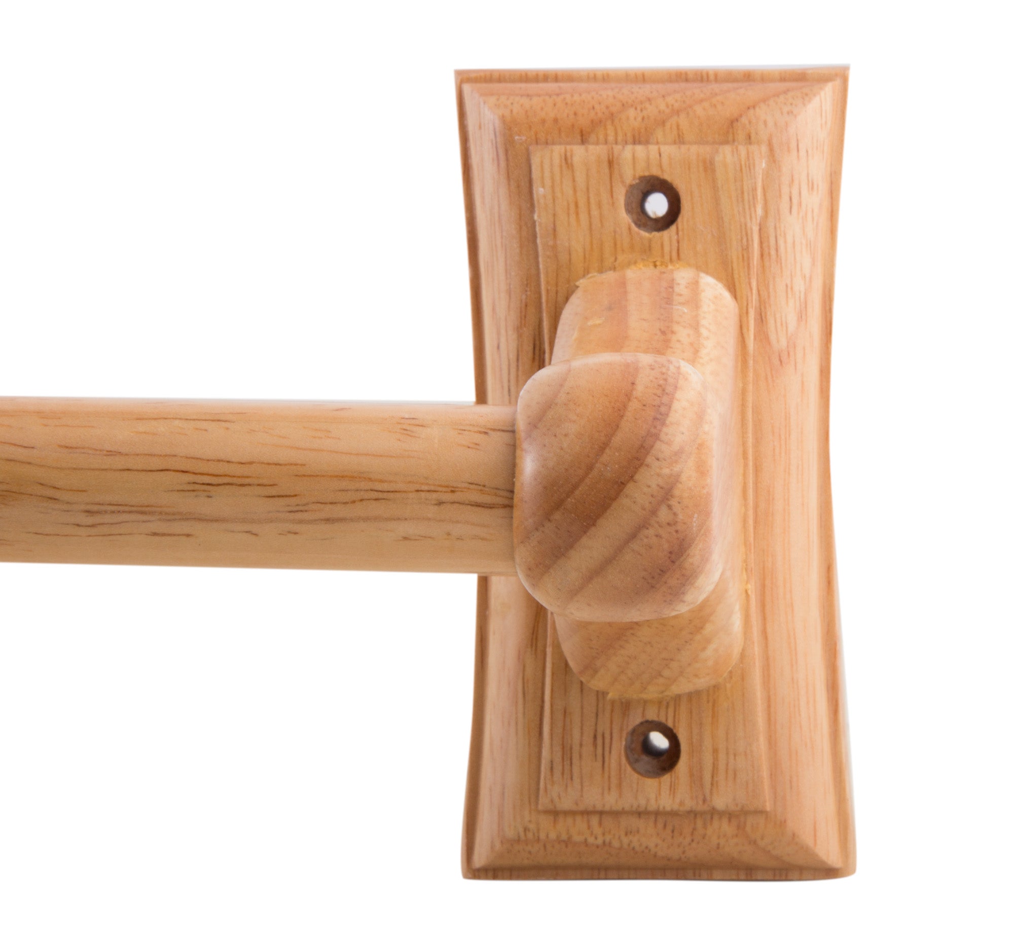 ALFI brand AB5505 24" Double Rack Wooden Towel Bar Bathroom Accessory, Rubber Wood, Natural Wood