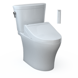 TOTO WASHLET+ Aquia IV Arc Two-Piece Elongated Dual Flush 1.28 and 0.9 GPF Toilet with C5 Bidet Seat, Cotton White, Vitreous China|Plastic, MW4483084CEMFGN#01