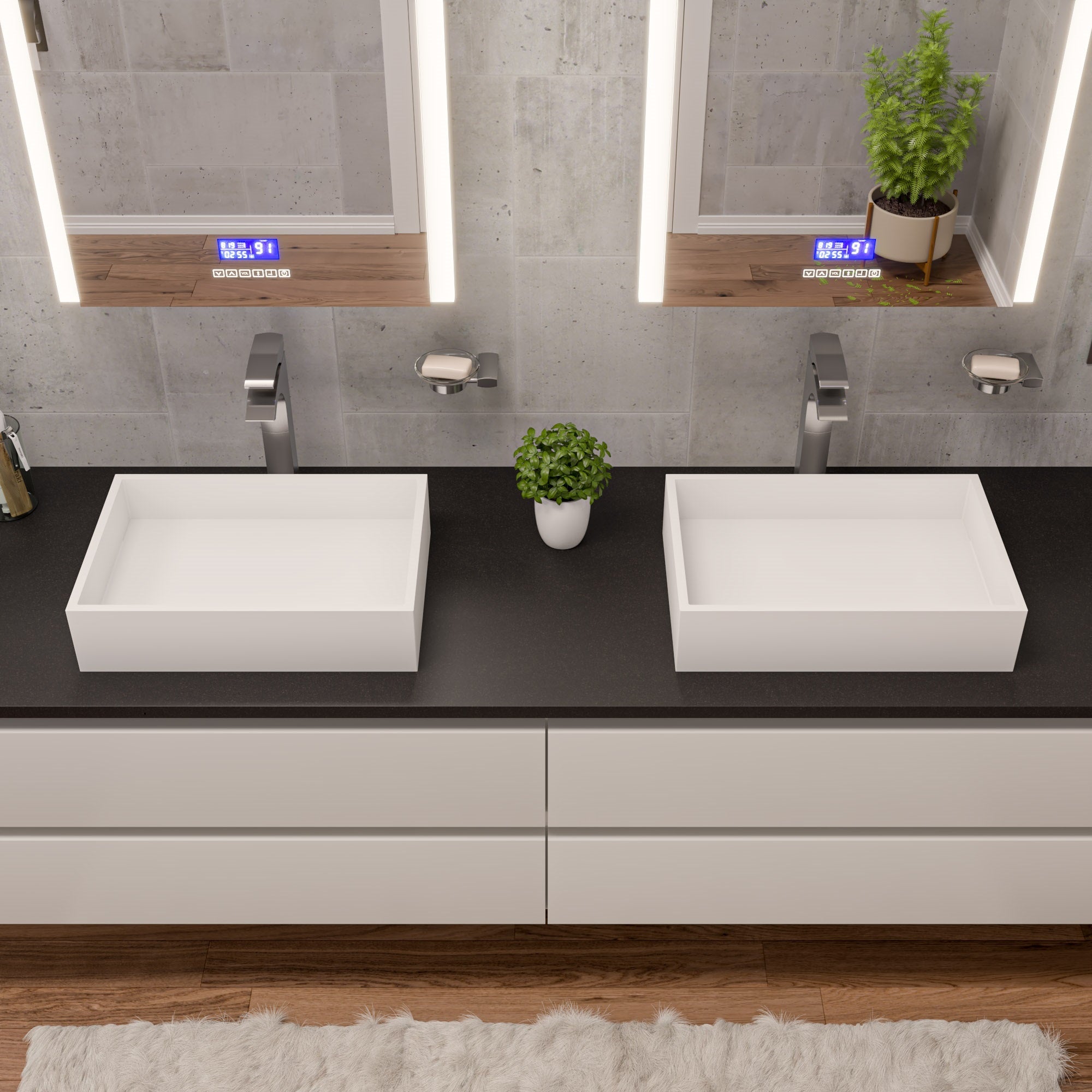 ALFI Tall Brushed Nickel Single Lever Bathroom Faucet, AB1587-BN