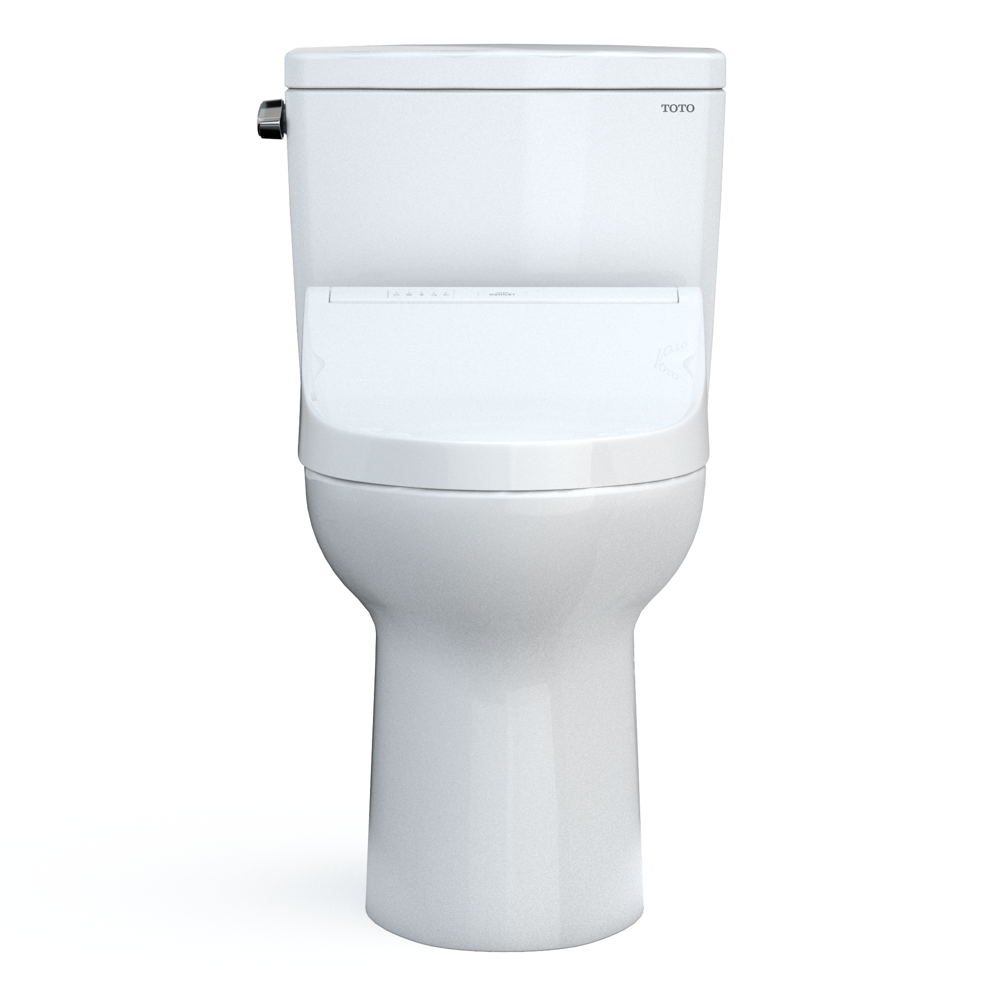 TOTO Drake WASHLET+ Two-Piece Elongated 1.6 GPF Universal Height TORNADO FLUSH Toilet with C5 Bidet Seat, Cotton White, Vitreous China, MW7763084CSFG#01