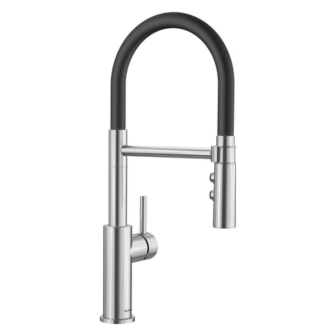 Blanco Catris Flexo Semi-Pro Pull-Down Dual-Spray Kitchen Faucet, PVD Steel, 1.5 GPM, Brass, 402448